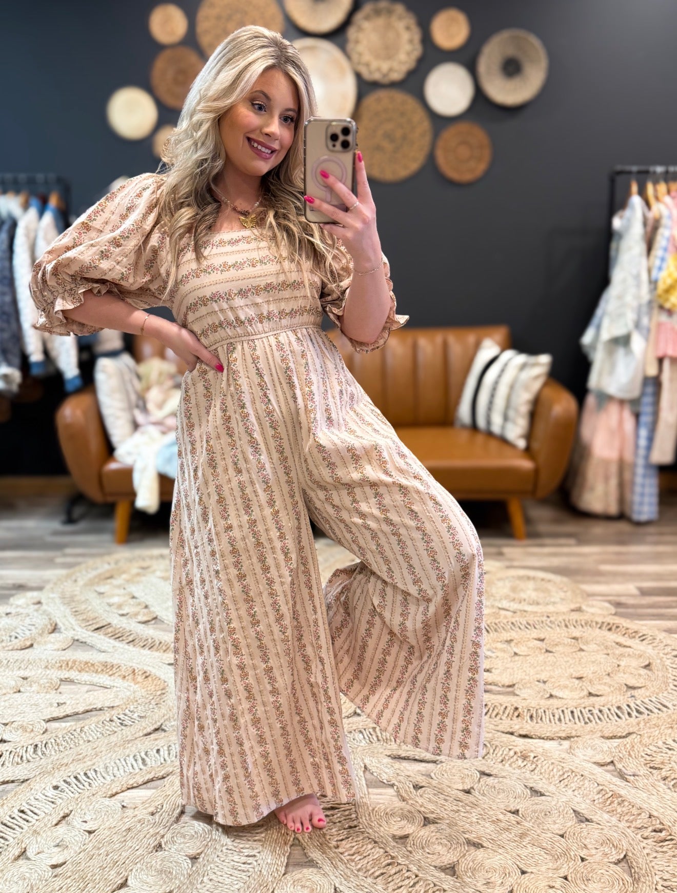 Stripe Flower Jumpsuit