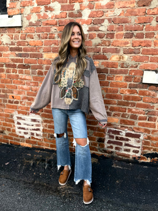 Iron Grey Patch Hoodie