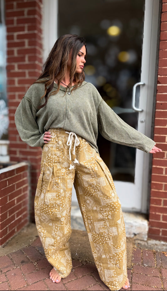 Olive Waffle Top