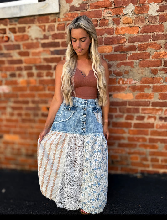 Denim Multi Skirt