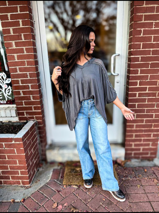 Iron Grey Knit Top