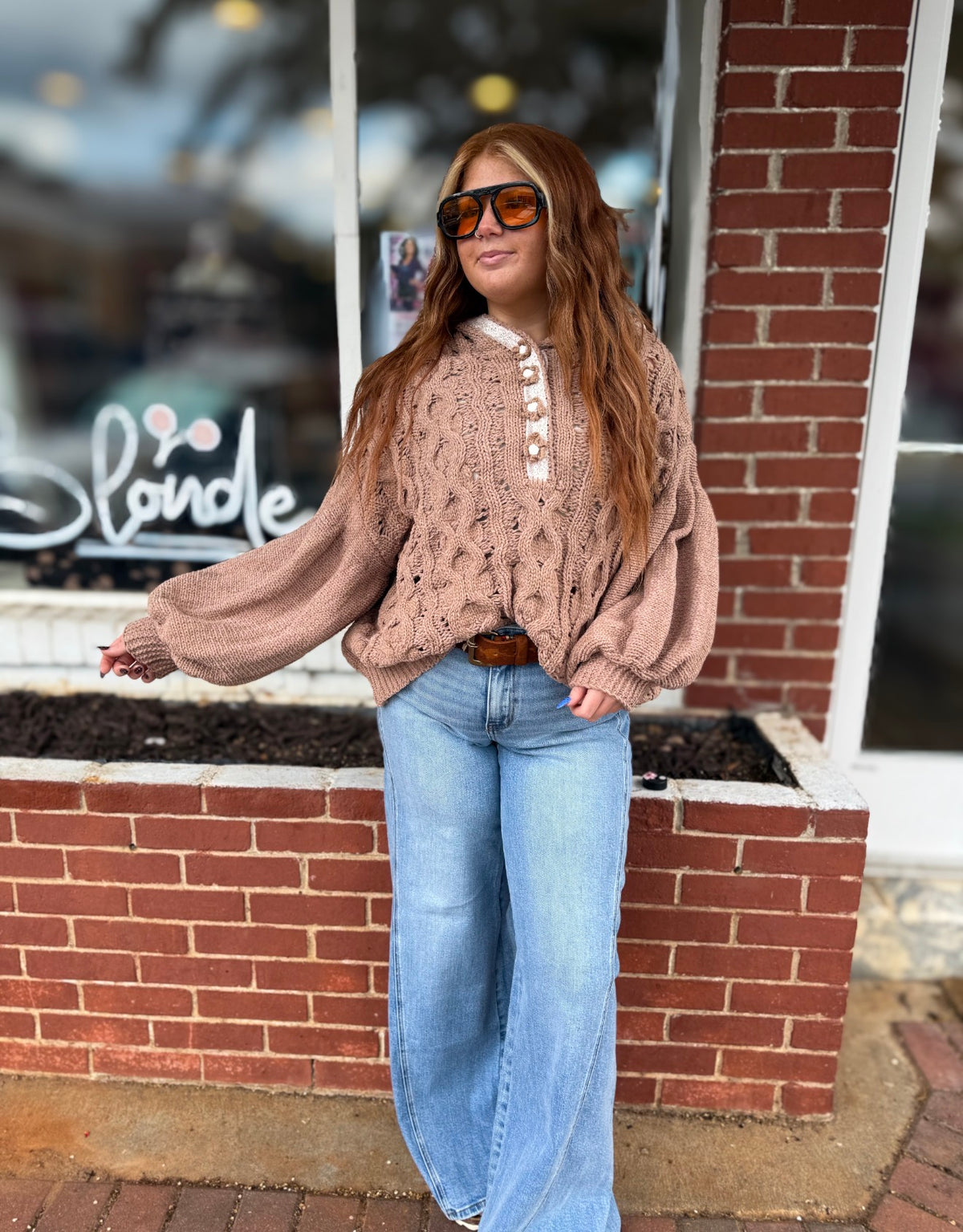 Mocha Crochet Hoodie