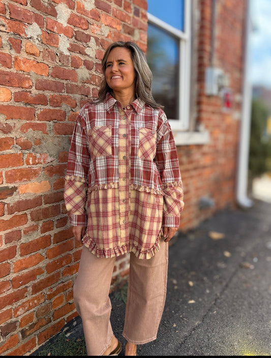 Red Ruffle Flannel