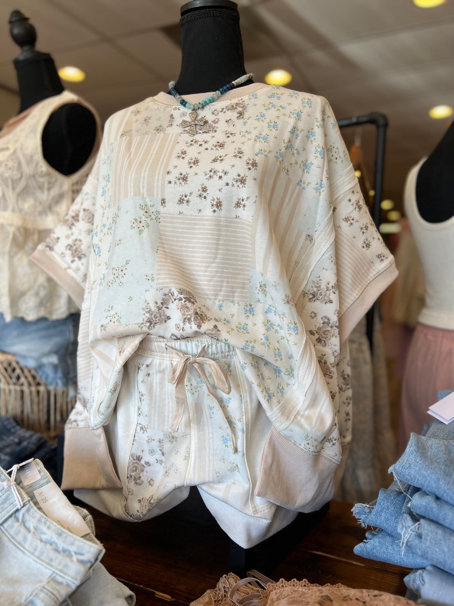 Stripe/Floral Shorts