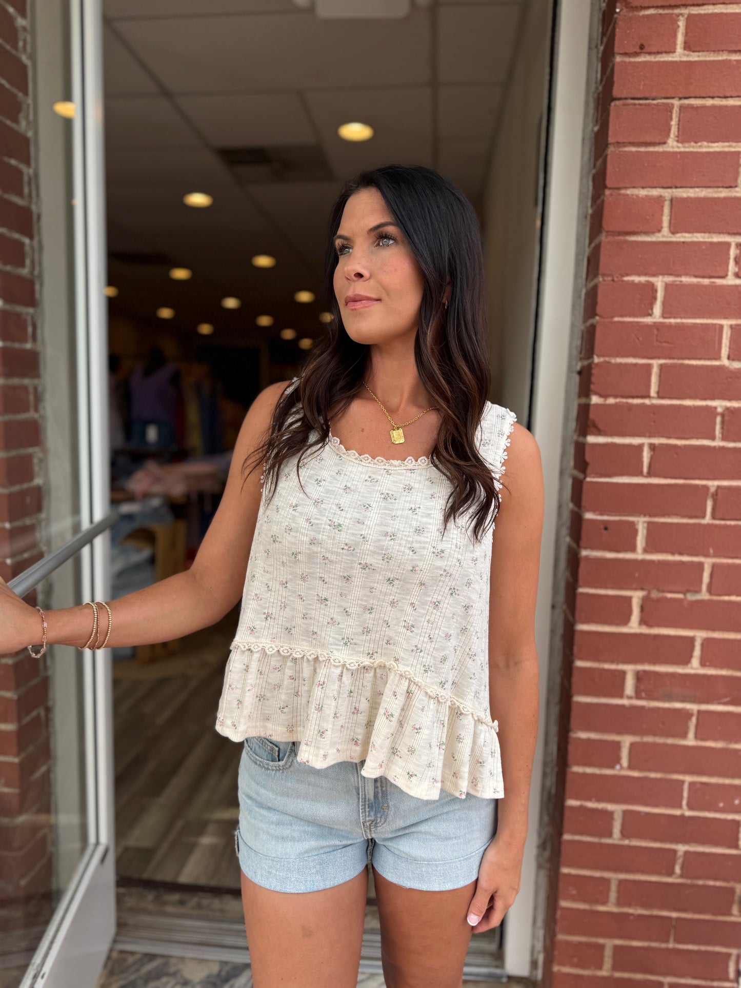Cream Multi/Pink Top