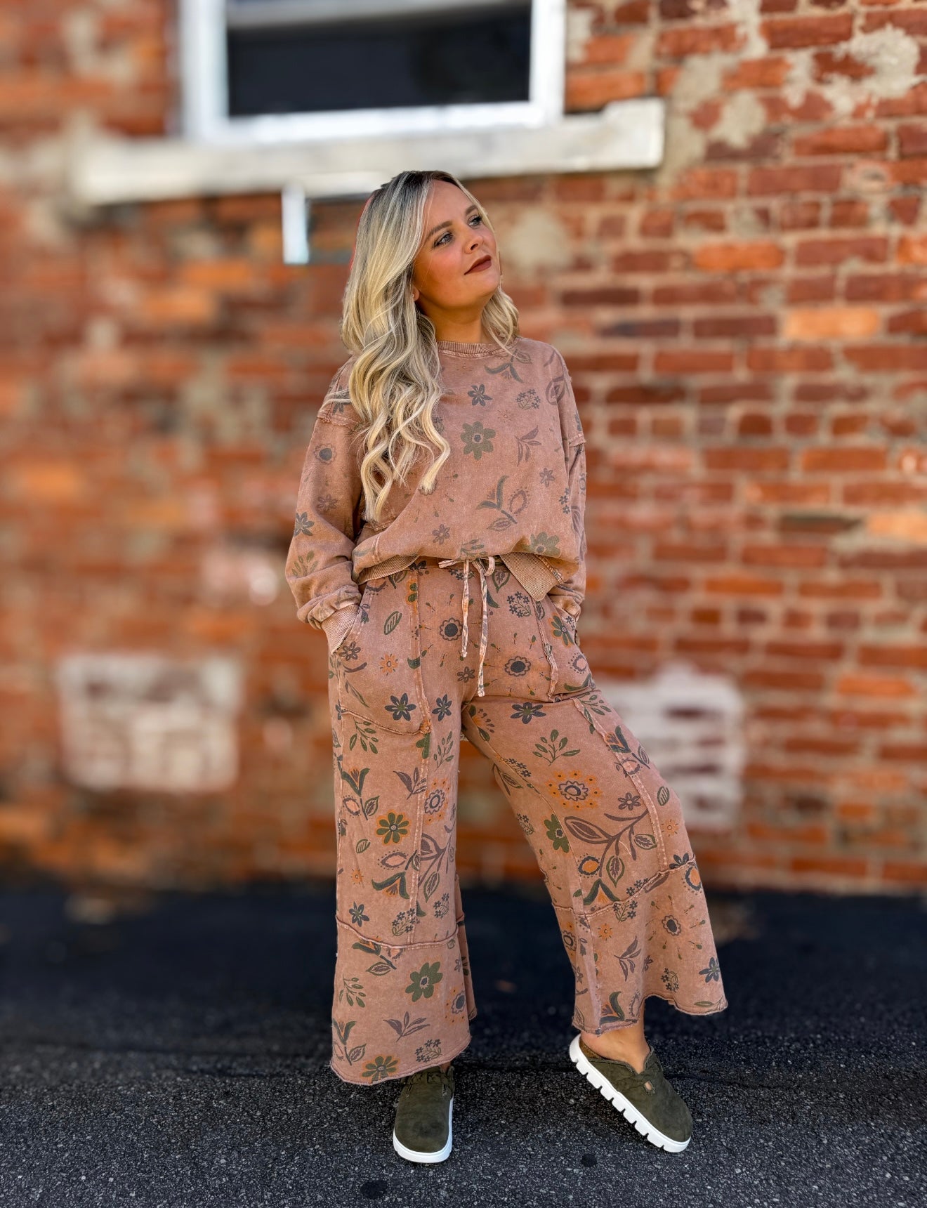 Mocha Floral Print Top