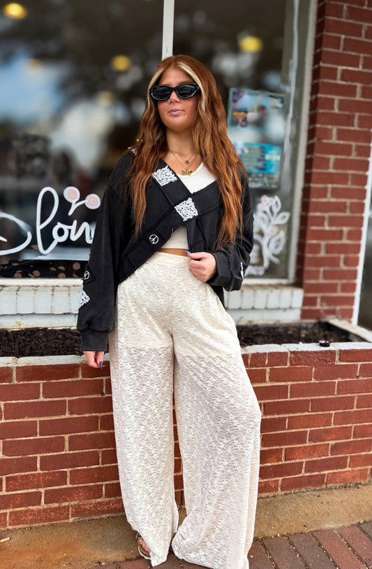 Black V Patch Top