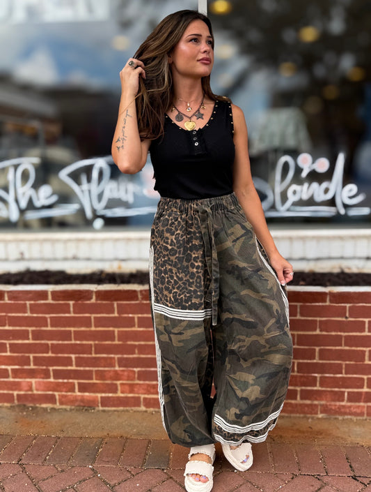 Olive Camo Patch Pants