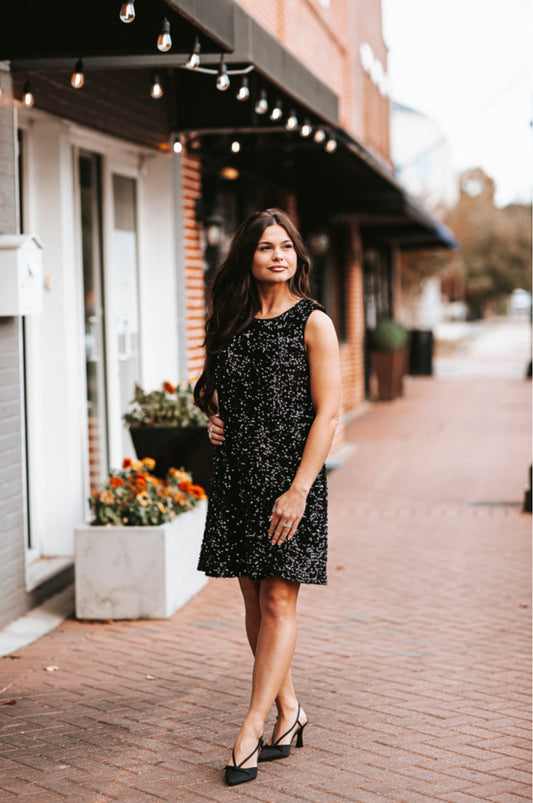 Black Sequin Dress