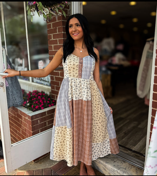 Ivory Multi Pattern Dress