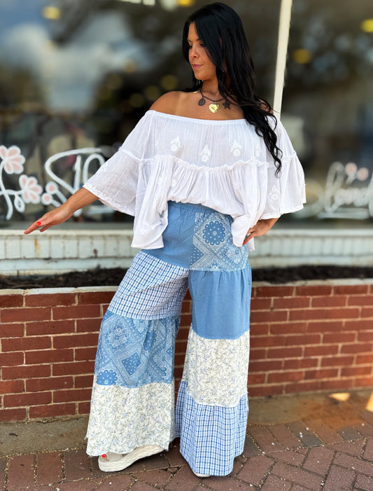 Off White Emb Top