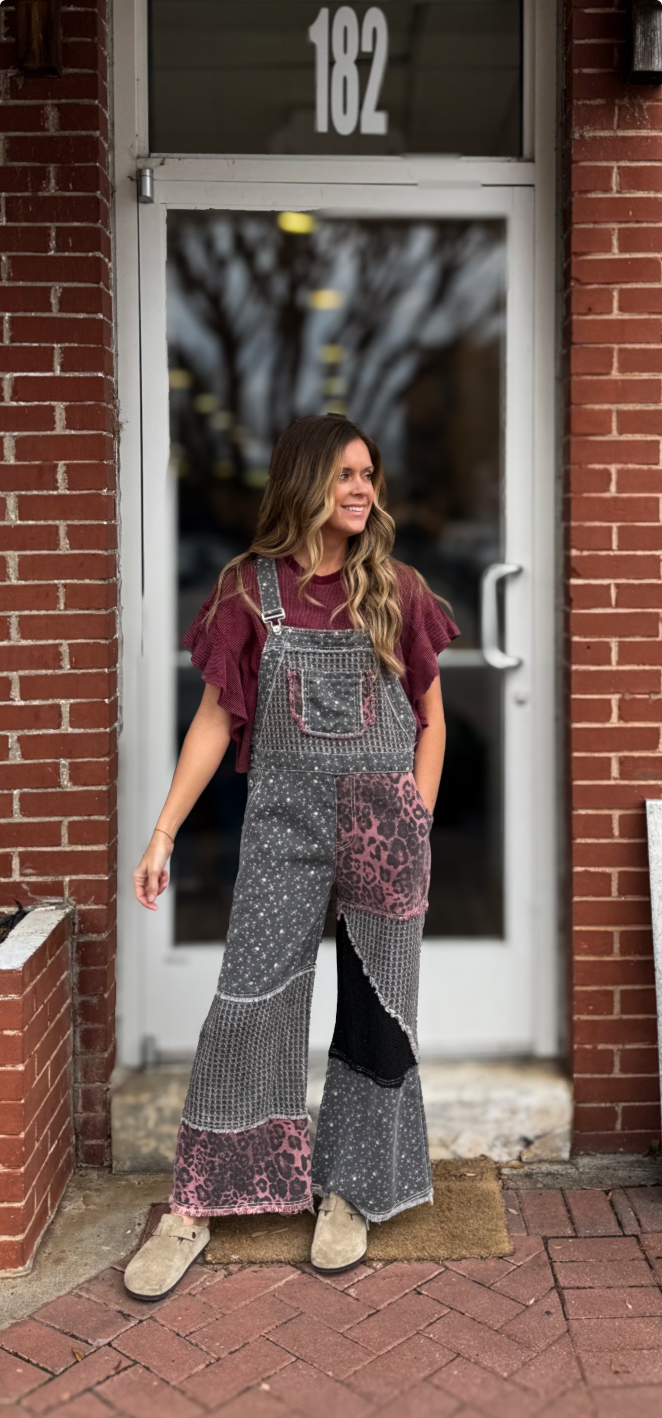 Black Floral Overalls