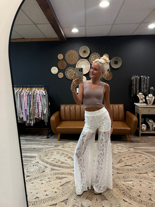 White Lace Pants