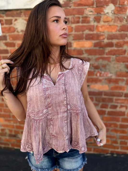 Pink Woven Top