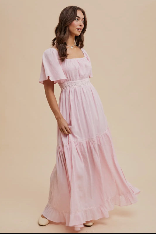 Lace Square Neck Maxi