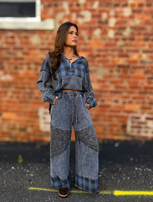 Indigo Plaid Pants