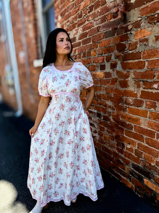 Pink Floral Binding Dress