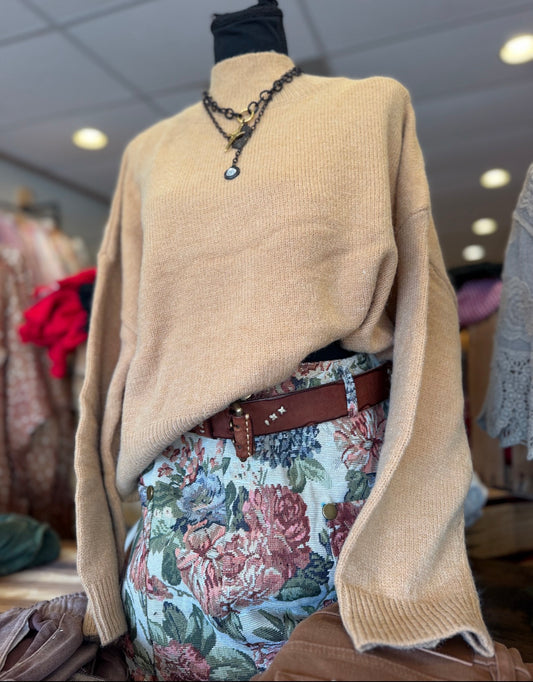Camel Sweater Top