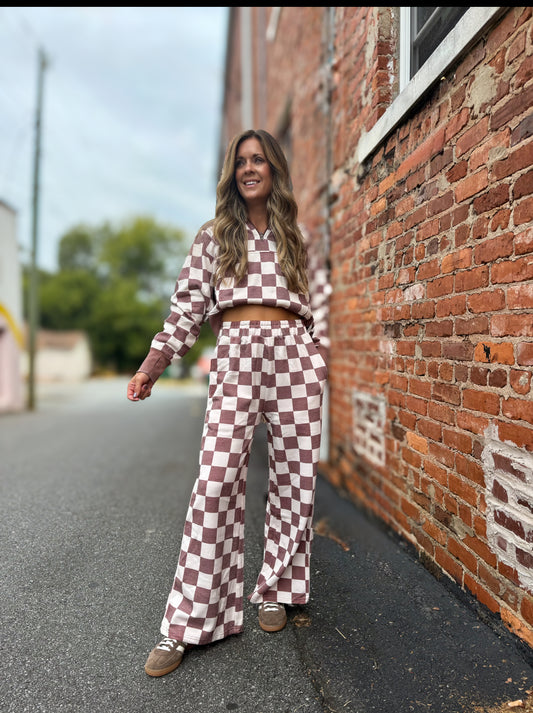 Checkered Print Hoodie