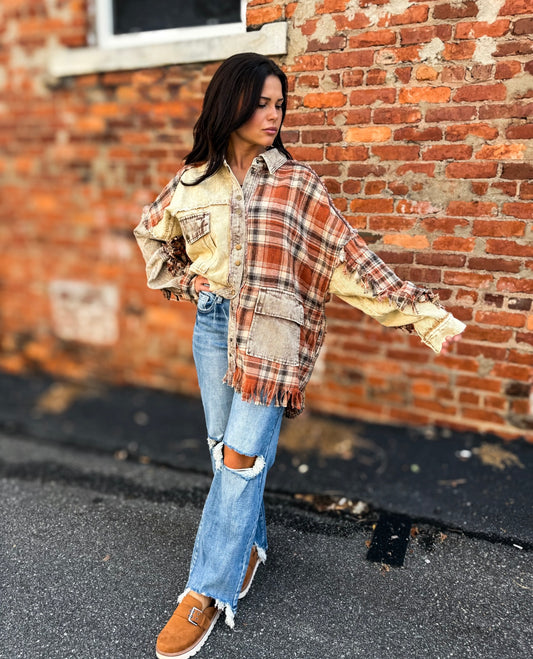 Brown Mix Shacket