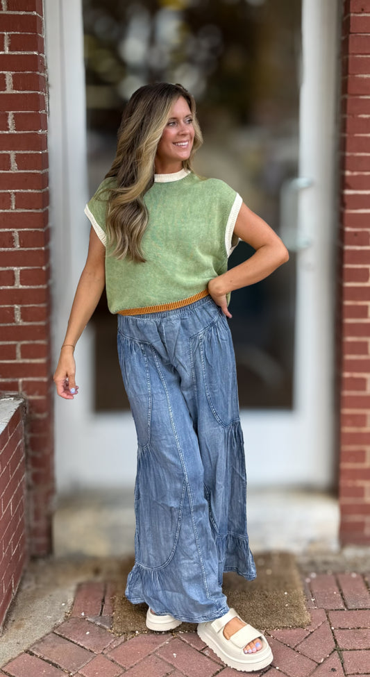 Denim Tencel Pants