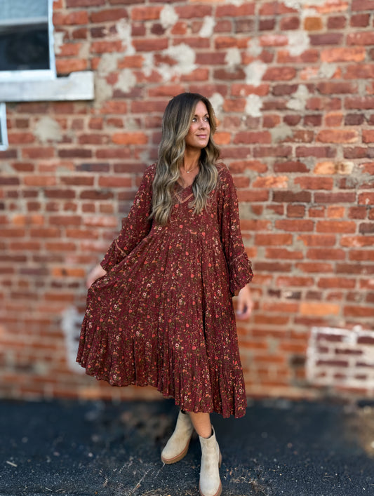Chestnut Gauze Dress