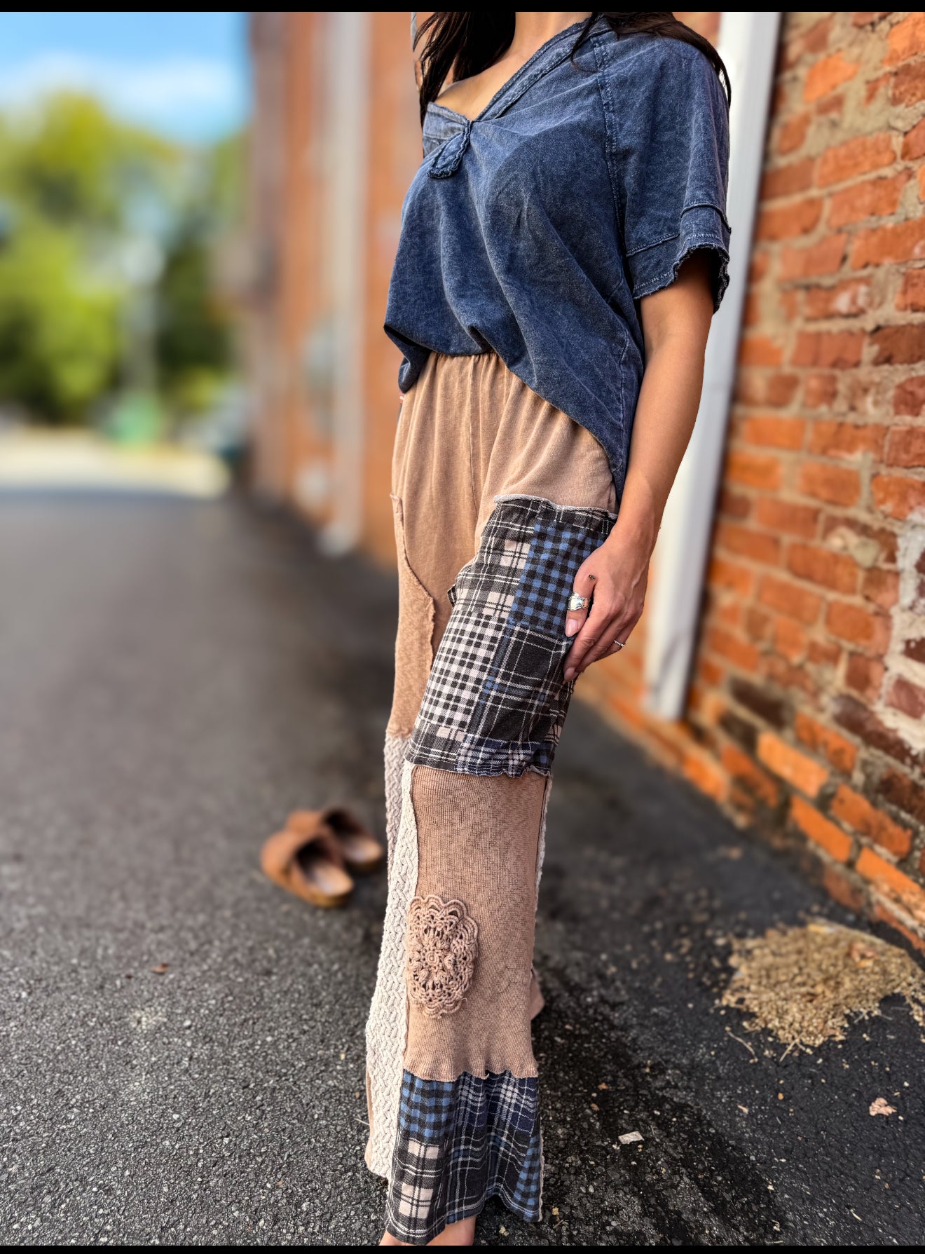 Latte Plaid Dolly Pants