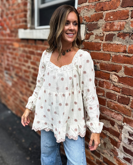 Ivory Eyelet Top