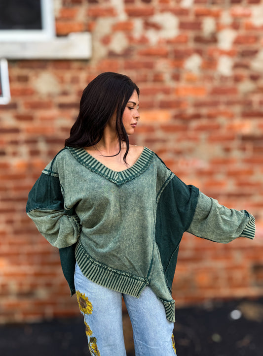 Green Oversized Top