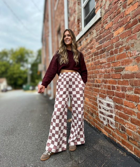 Checkered Print Joggers