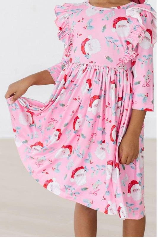 Kids Pink Santa Dress